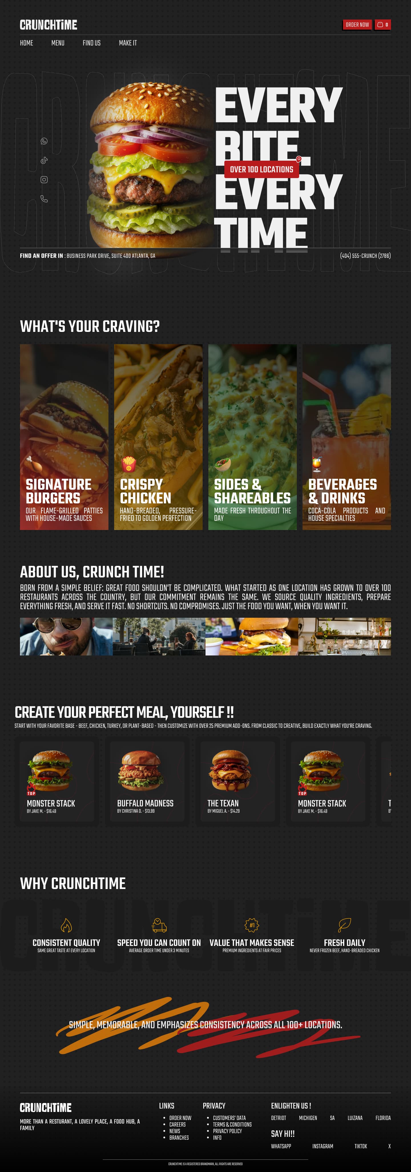 Crunch Time — food brand website